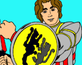 Dibujo Caballero con escudo de león pintado por ROMINITAA