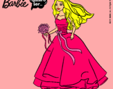 Dibujo Barbie vestida de novia pintado por crystyna