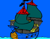 Dibujo Barco pintado por pirulo