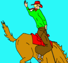 Dibujo Vaquero en caballo pintado por raussa