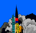 Dibujo Lanzamiento cohete pintado por stivi