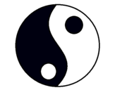 Dibujo Yin y yang pintado por poyo