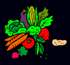 Dibujo verduras pintado por kimba