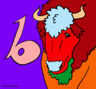 Dibujo Bisonte pintado por bufalo