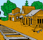 Dibujo Estación de tren pintado por ferrocarril