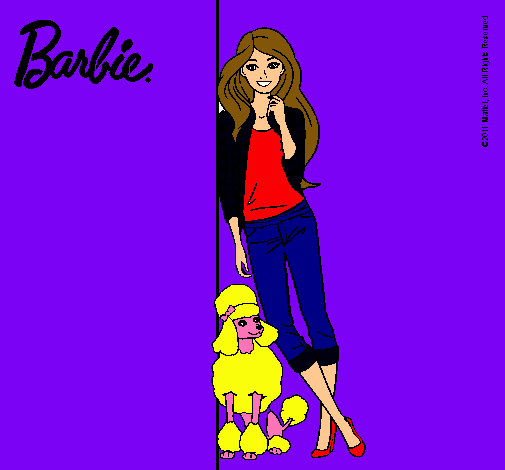 Barbie con cazadora de cuadros