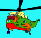 Dibujo Helicóptero al rescate pintado por cortes