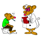 Dibujo Doctor y paciente ratón pintado por wendolin