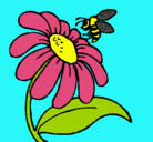 Dibujo Margarita con abeja pintado por majitocampo