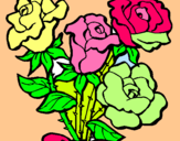 Dibujo Ramo de rosas pintado por uyhuhiu
