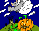 Dibujo Paisaje de Halloween pintado por drtgdh