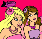 Dibujo Barbie y su amiga pintado por ireneymarina