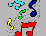Dibujo Notas en la escala musical pintado por marizol5