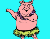Dibujo Cerdo hawaiano pintado por aitana12345