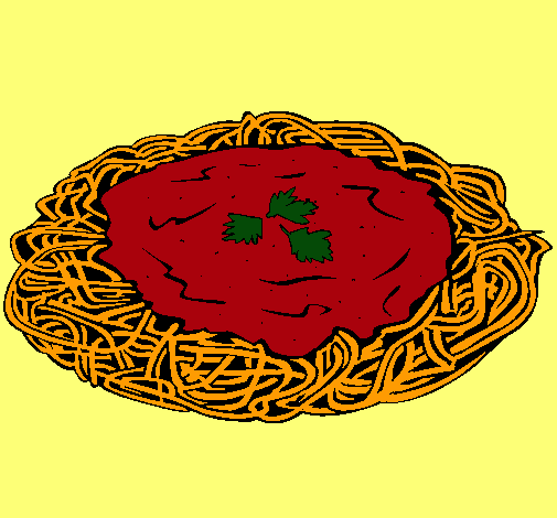 Dibujo Espaguetis con queso pintado por camilaqui
