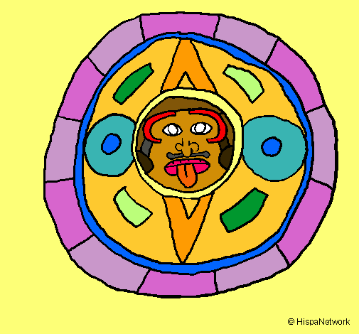 Dibujo Calendario maya pintado por Adelpho