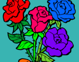 Dibujo Ramo de rosas pintado por renxa