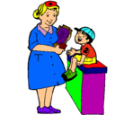 Dibujo Enfermera y niño pintado por ichduqewo