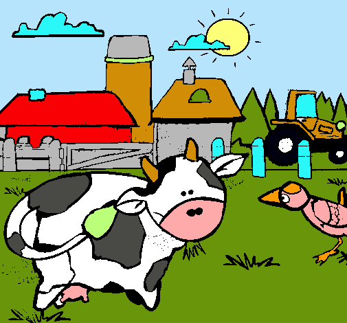 Dibujo Vaca en la granja pintado por APHI