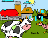 Dibujo Vaca en la granja pintado por APHI