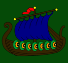 Dibujo Barco vikingo pintado por Adelpho