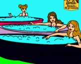 Dibujo Barbie y sus amigas en el jacuzzi pintado por Cacahuete