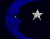 Dibujo Luna y estrella pintado por marizol9