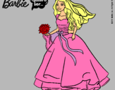 Dibujo Barbie vestida de novia pintado por jannet