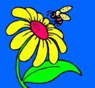 Dibujo Margarita con abeja pintado por AlexaSR1