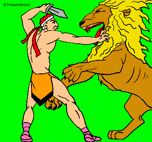 Gladiador contra león