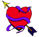 Dibujo Corazón con flecha pintado por Datty