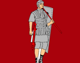 Dibujo Soldado romano pintado por FUEGOPATANOS