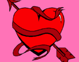 Dibujo Corazón con flecha pintado por ianna