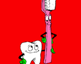 Dibujo Muela y cepillo de dientes pintado por borjanoa