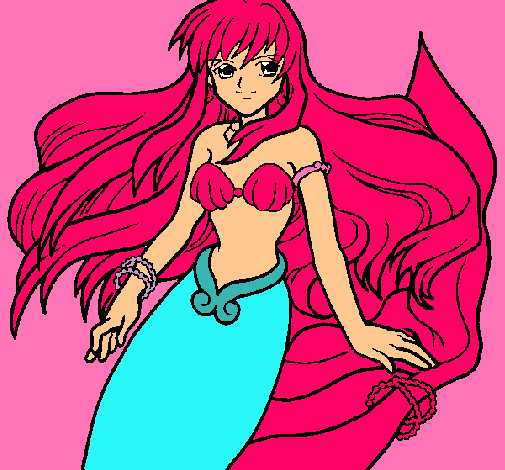Dibujo Sirena pintado por july03