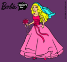 Dibujo Barbie vestida de novia pintado por aceptar