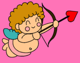 Dibujo Cupido pintado por flechazo