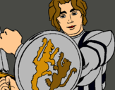Dibujo Caballero con escudo de león pintado por jiergoio