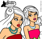 Dibujo Barbie y su amiga pintado por anita23