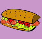 Dibujo Bocadillo pintado por baguet