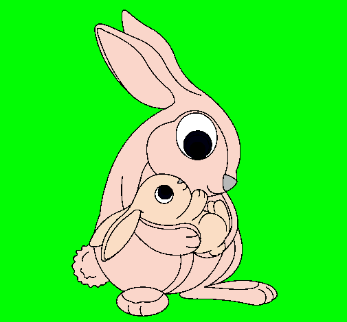 Dibujo Madre conejo pintado por BarBaRita0