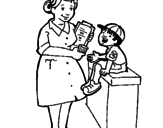 Dibujo Enfermera y niño pintado por karkacha
