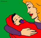 Dibujo Madre con su bebe II pintado por mtcoco