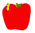 Dibujo Gusano en la fruta pintado por layka