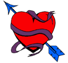 Dibujo Corazón con flecha pintado por cacheton