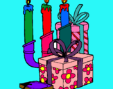 Dibujo Candelabro y regalos pintado por PAHER11 