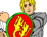 Dibujo Caballero con escudo de león pintado por eeliaws6uiii