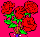 Dibujo Ramo de rosas pintado por kaaty