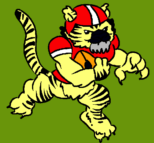 Dibujo Jugador tigre pintado por Dack
