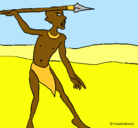 Dibujo Cazador africano II pintado por charito